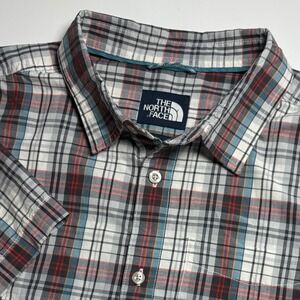 The North Face Plaid Button Up Hammetts Shirt Short Sleeve Mens L Casual Outdoor